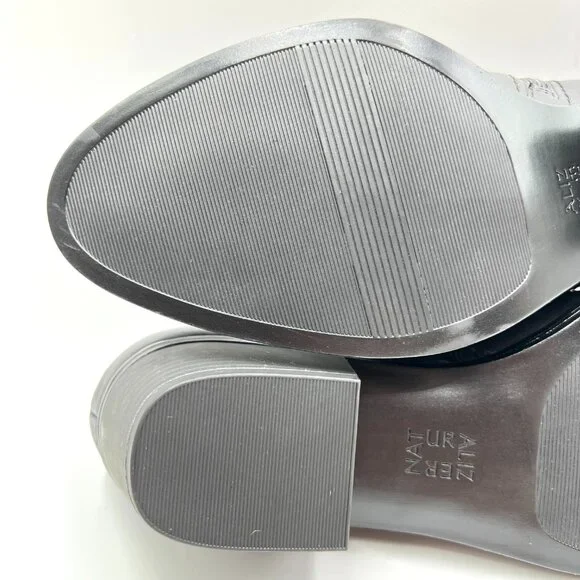 Naturalizer Womens Zarie Black Leather Low Cut Ankle Boots Booties Shooties - Picture 9 of 13